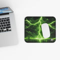Green Lightning Mouse Pad — Gaming Desk Mat with Energy Storm Design