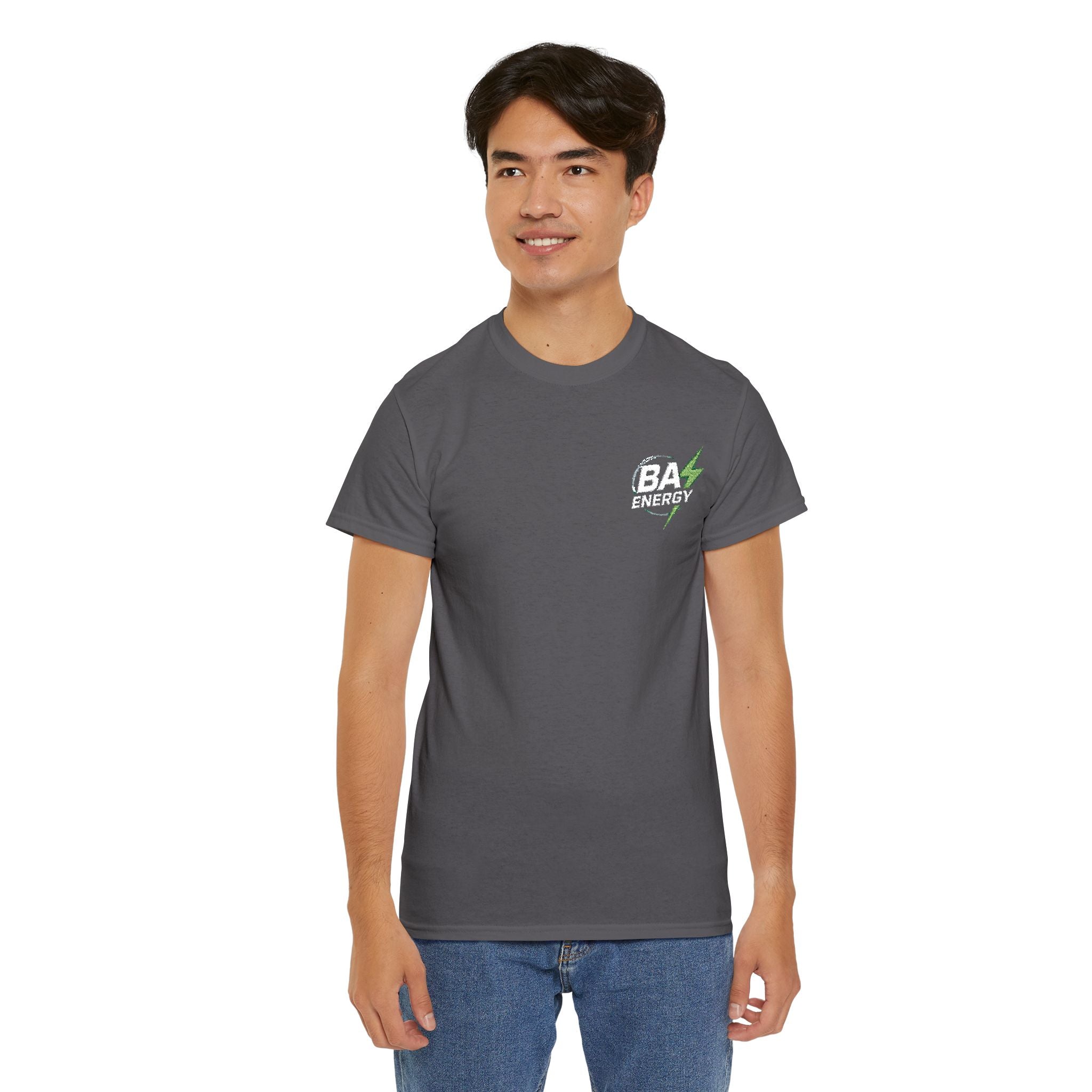 BA Energy Graphic Tee — Lightning Bolt Chest Logo T-Shirt