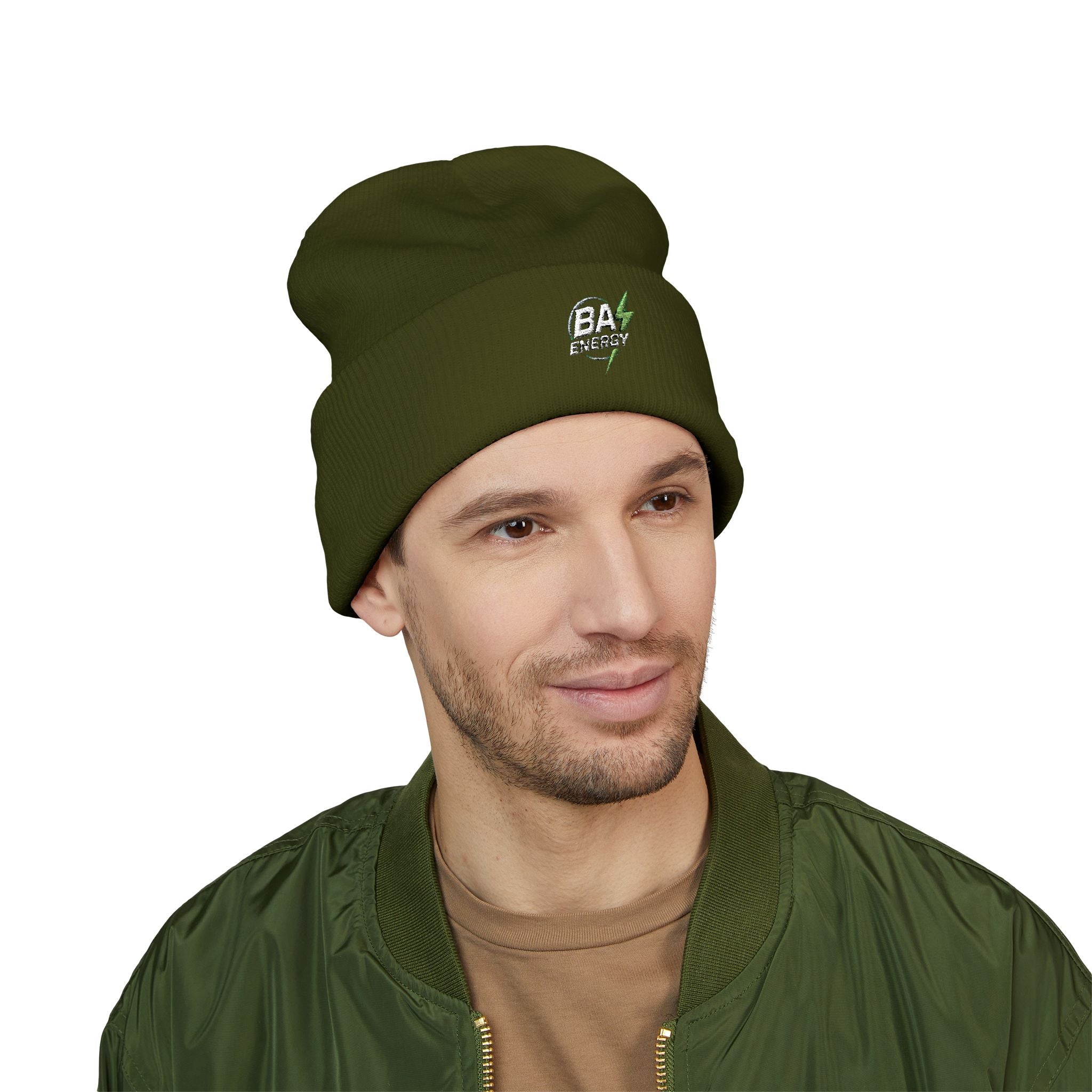 BA Energy Skull Lightning Beanie | Embroidered Cuffed Beanie