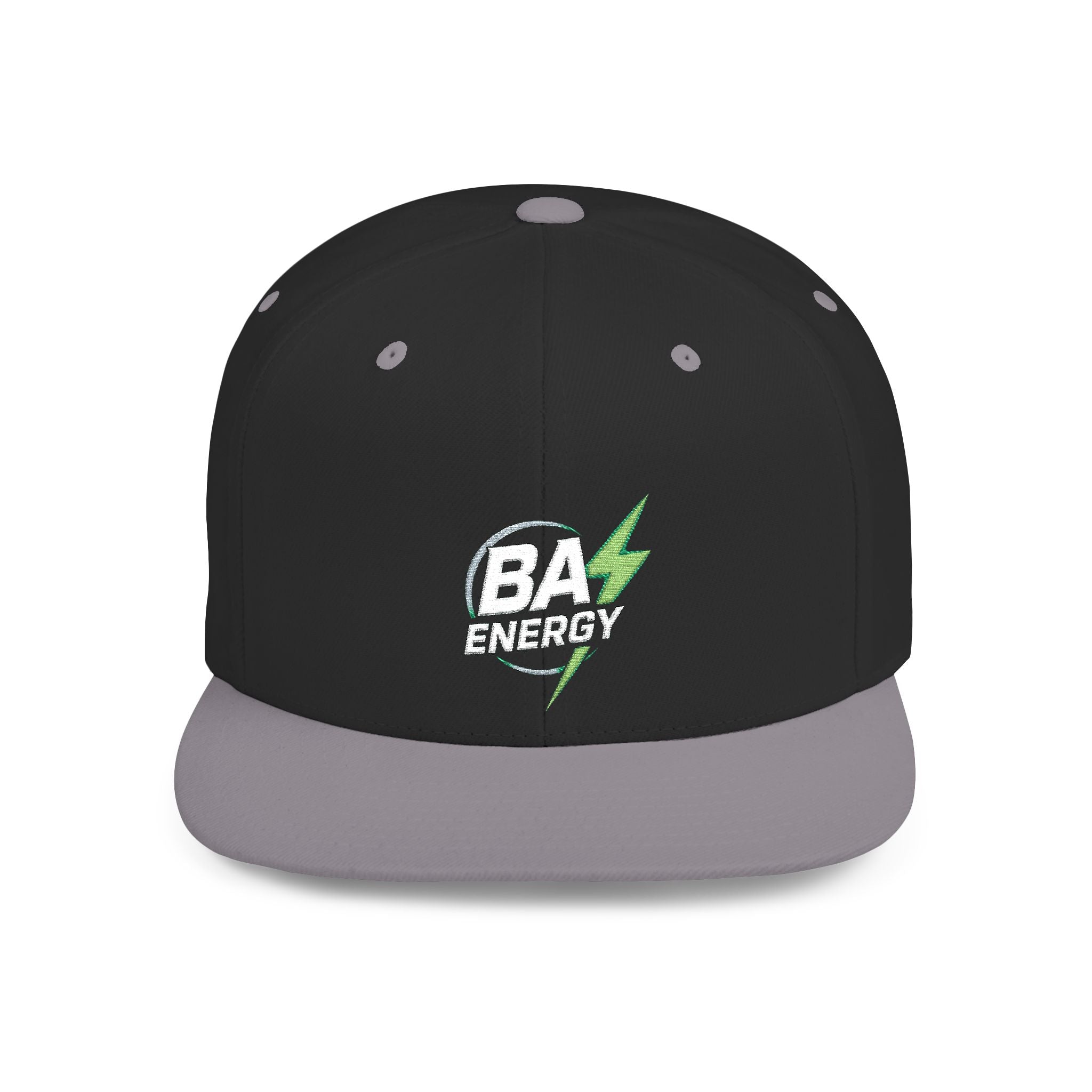 Flat Bill Snapback Hat — "BA Energy" Embroidered Logo