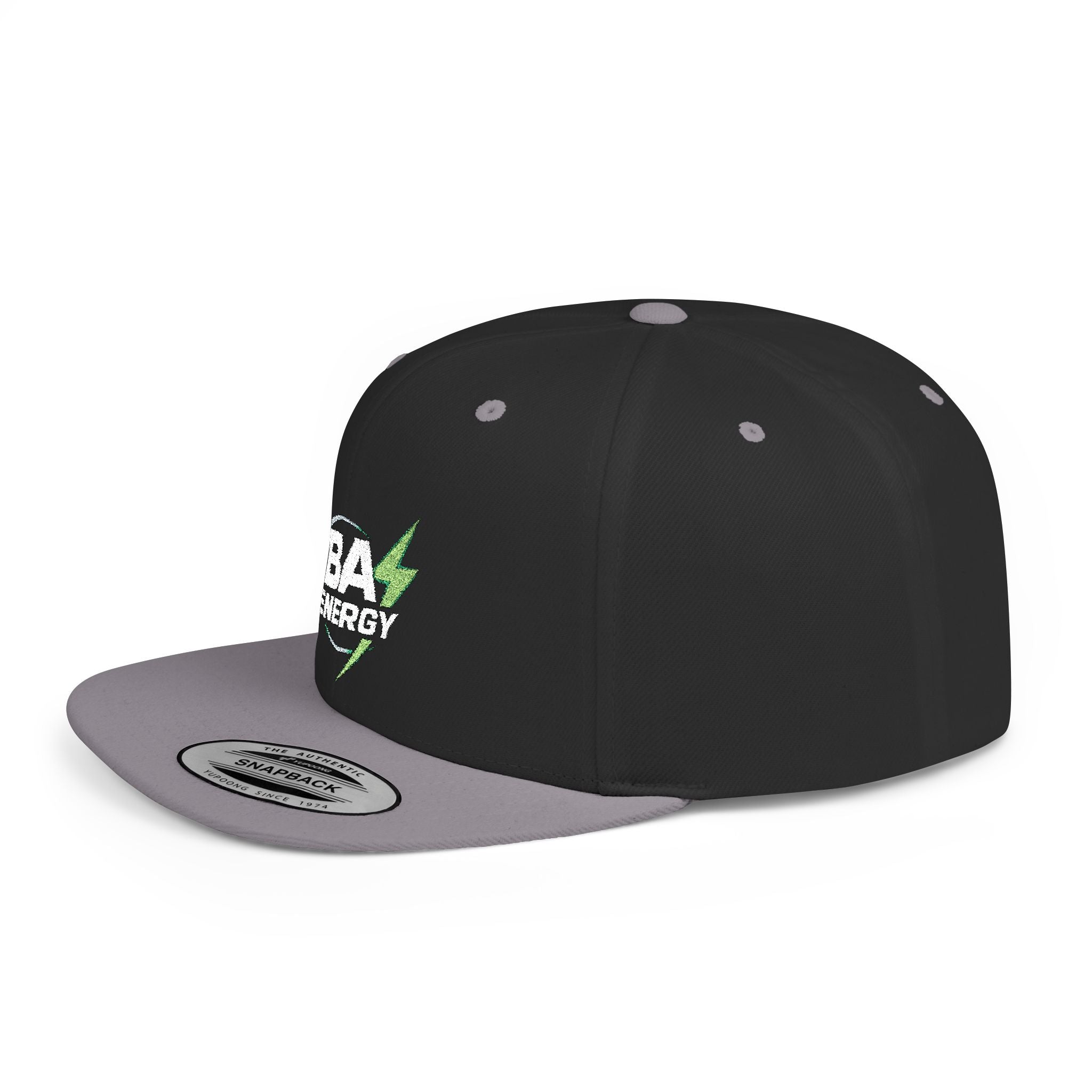 Flat Bill Snapback Hat — "BA Energy" Embroidered Logo