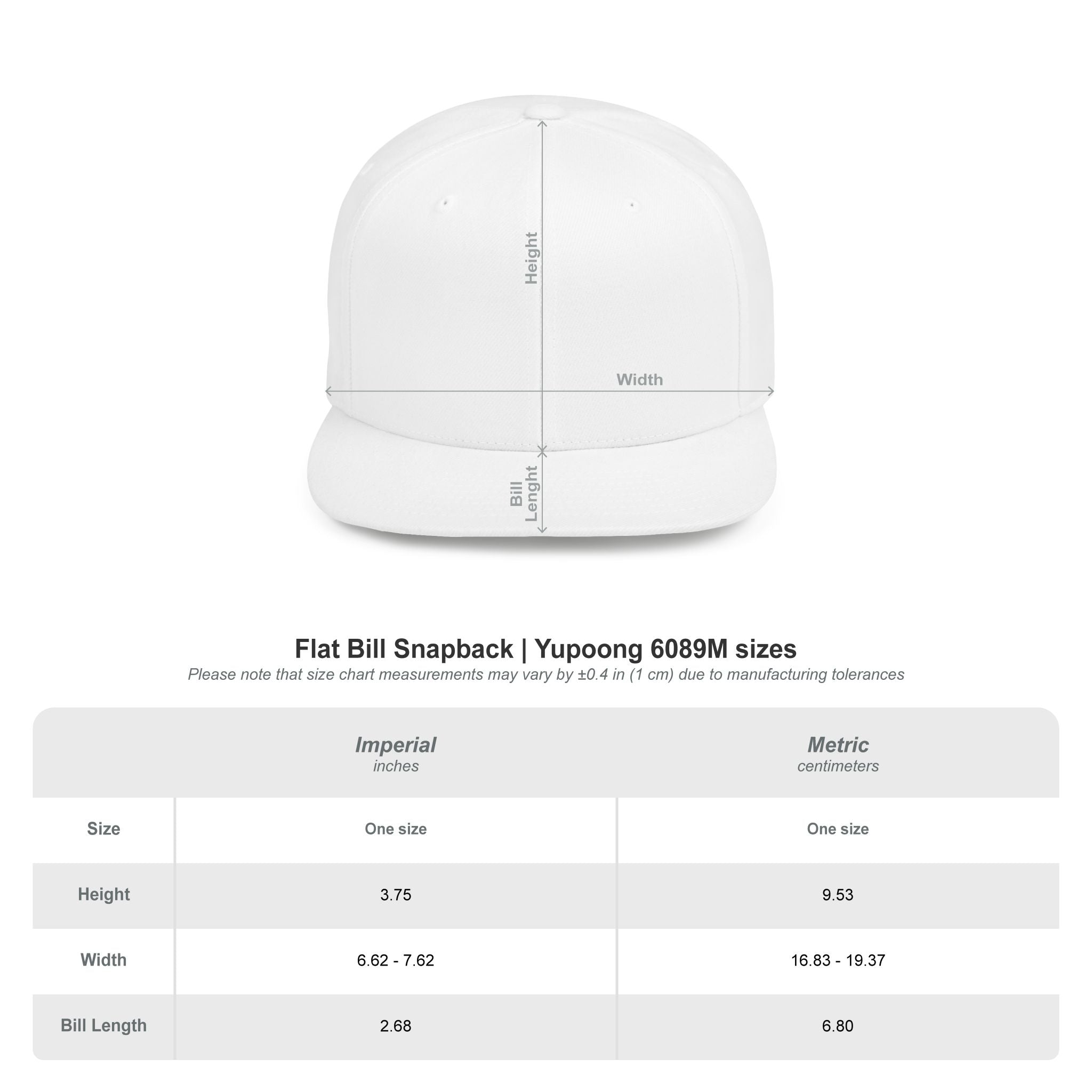 Flat Bill Snapback Hat — "BA Energy" Embroidered Logo
