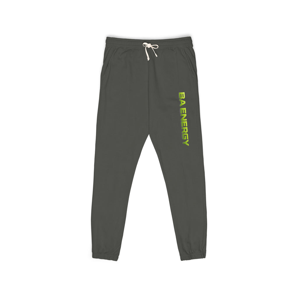 Fleece Sweatpants — 'BA ENERGY' Neon Vertical Logo