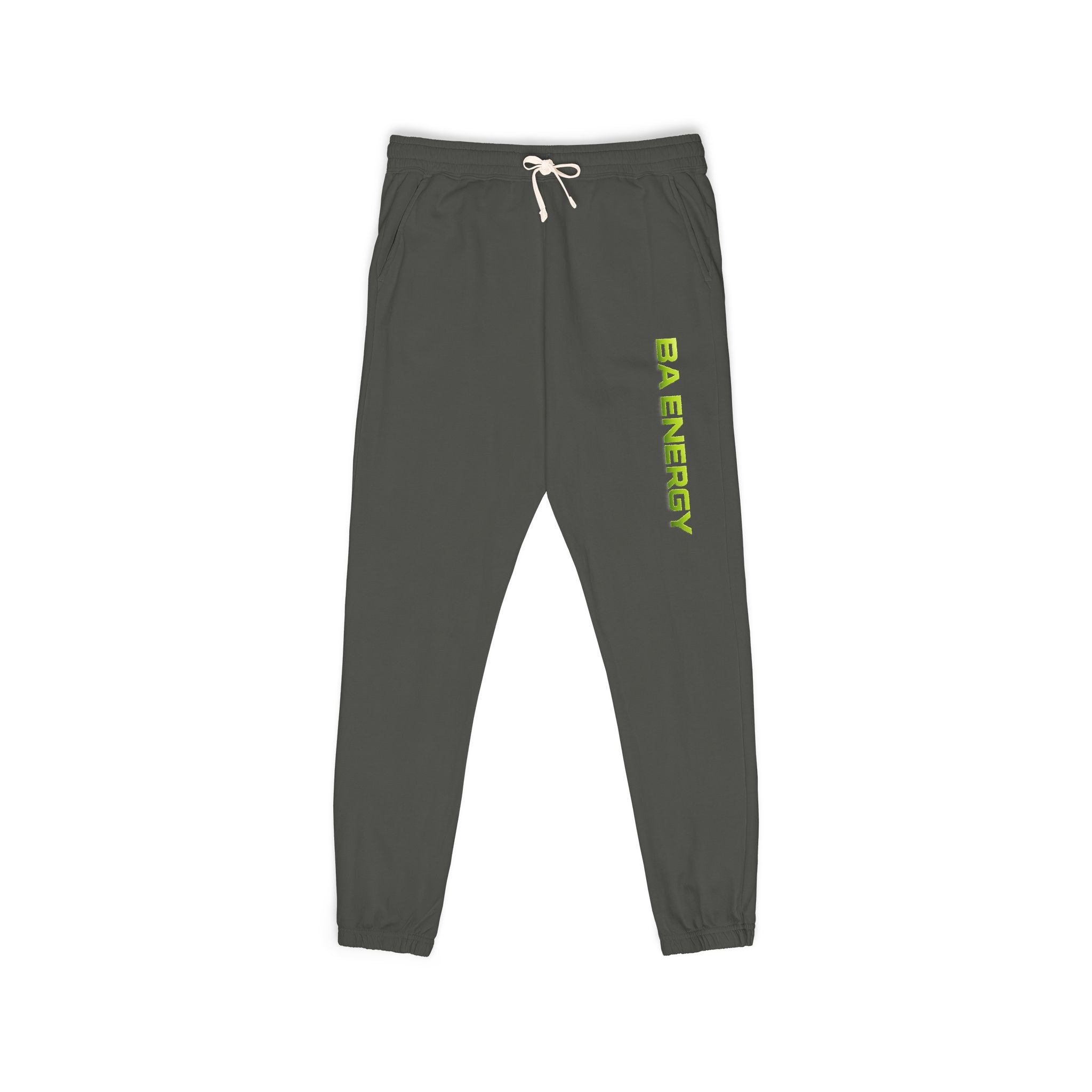 Fleece Sweatpants — 'BA ENERGY' Neon Vertical Logo